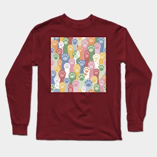 Colorful Pawsome Pattern Long Sleeve T-Shirt